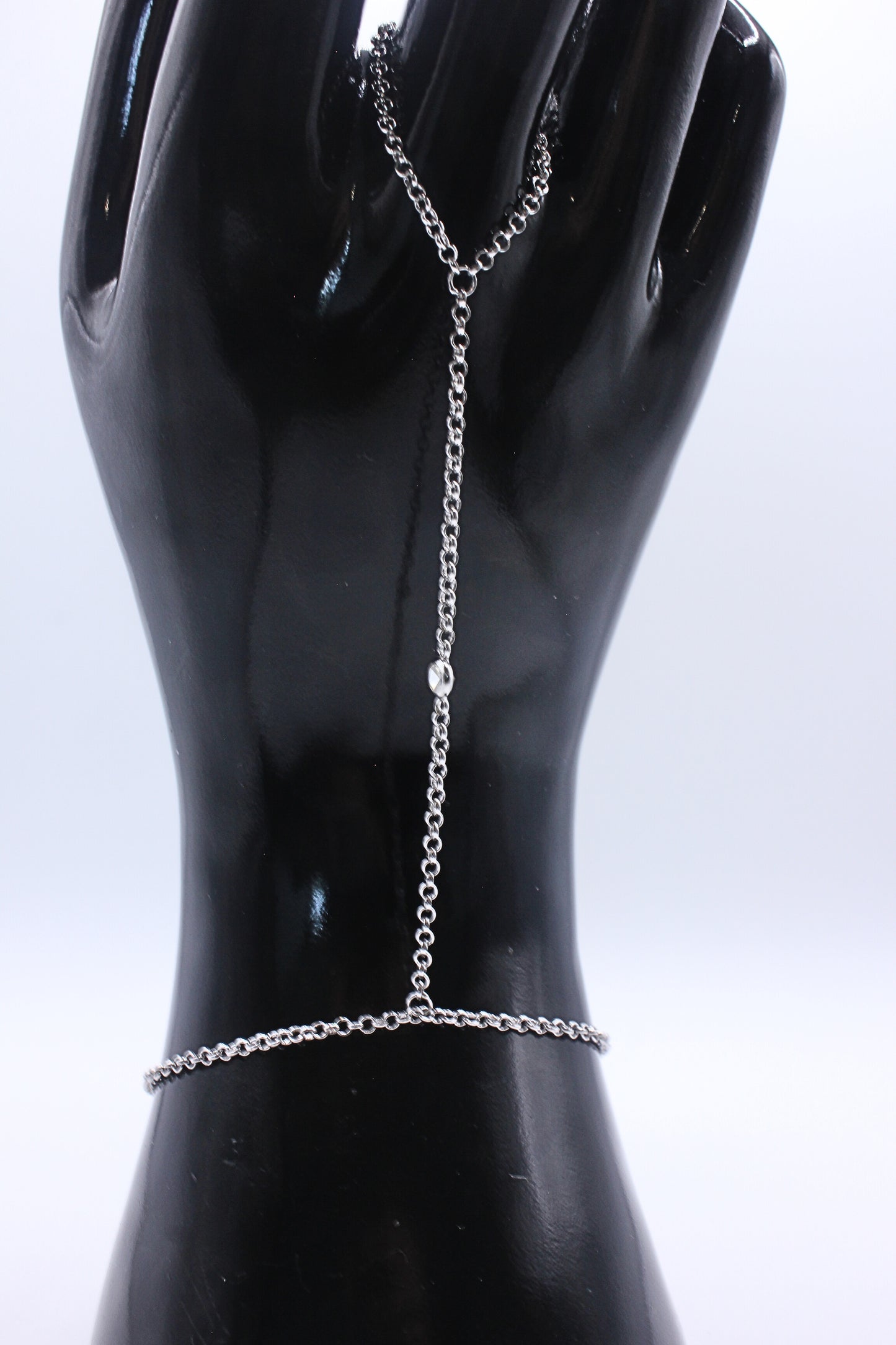 925 Sterling Silver Modern Grid Hand Chain