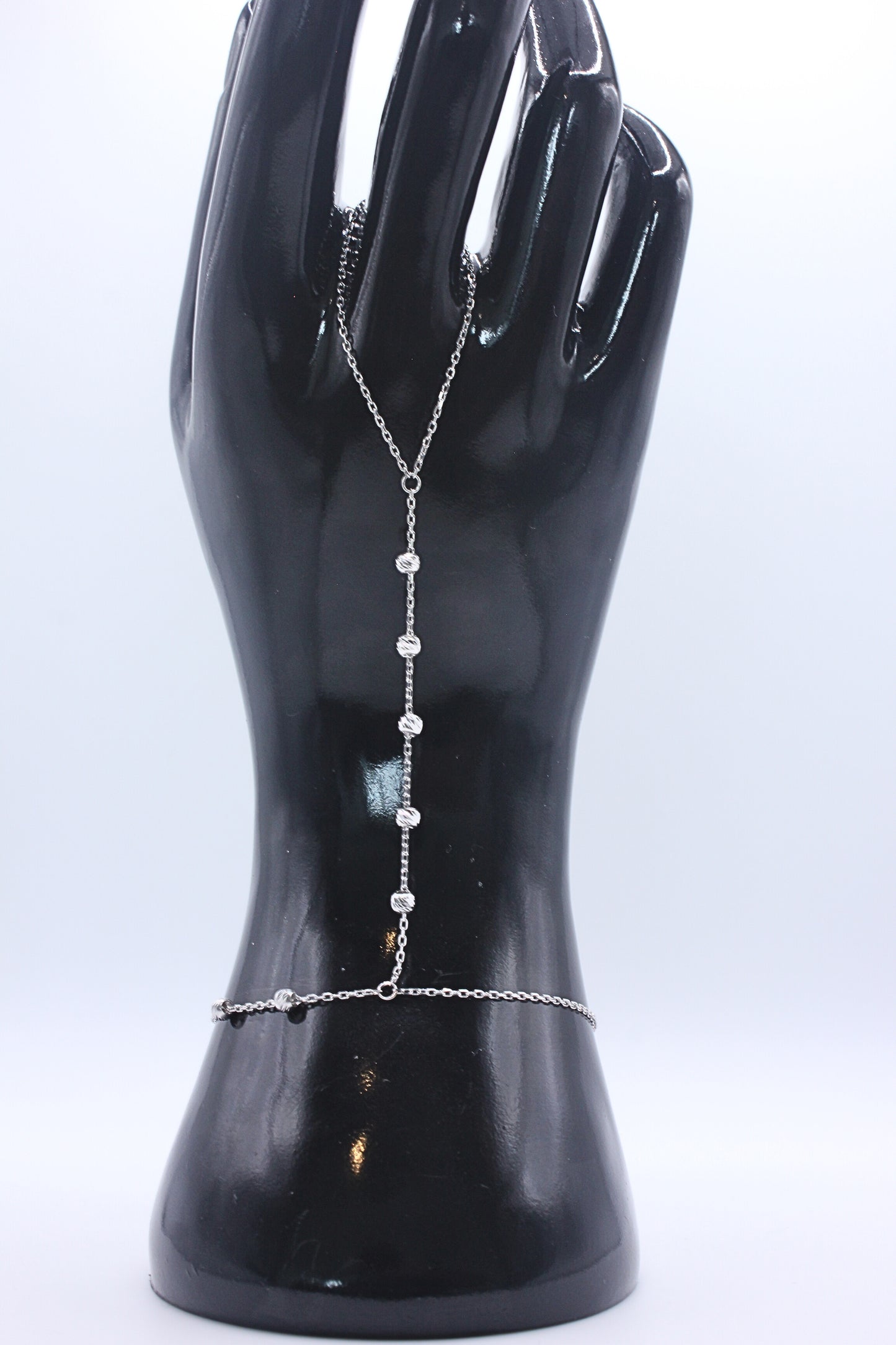 925 Sterling Silver Triple Bead Hand Chain