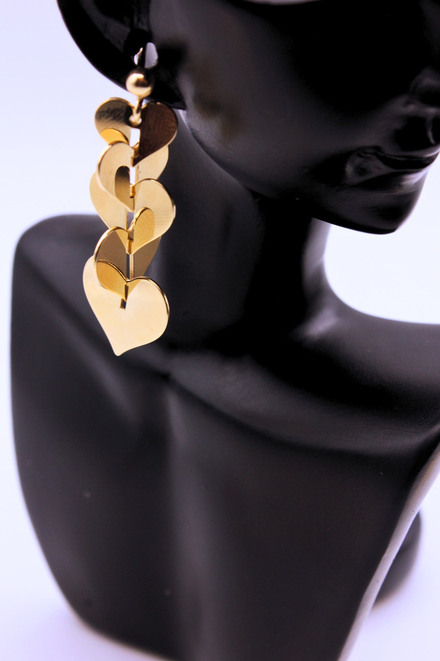 Golden Heart Cascade Earrings
