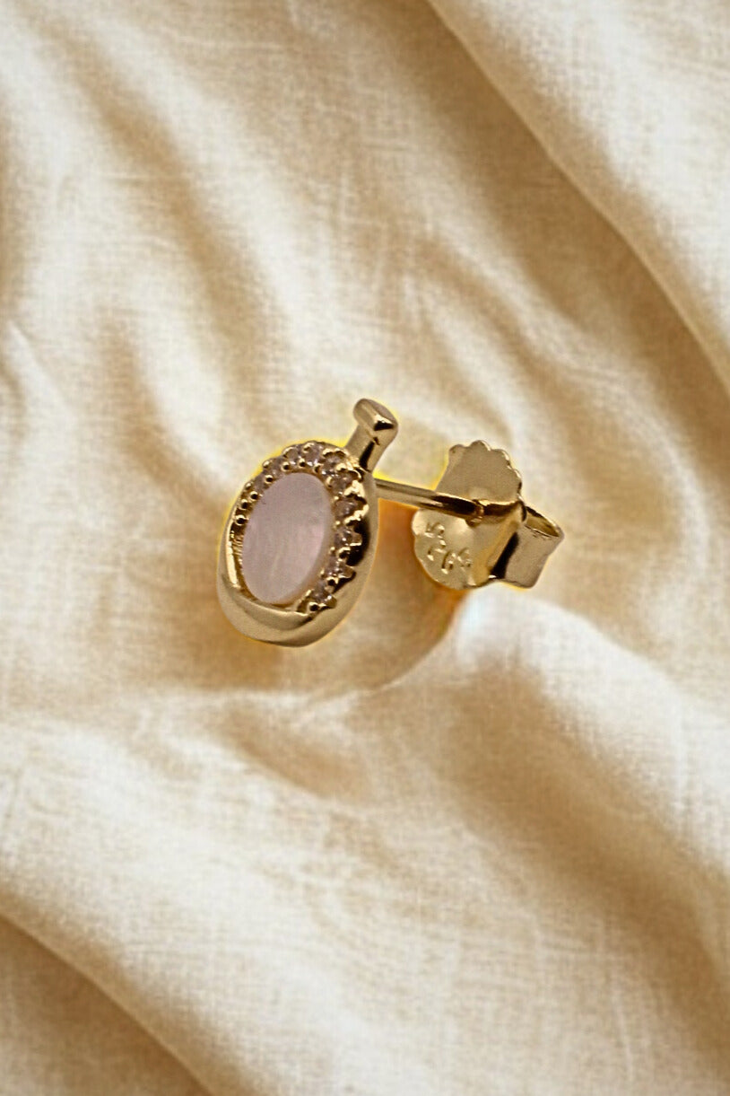925 Sterling Silver Authentic Mother-of-Pearl Modern Studs