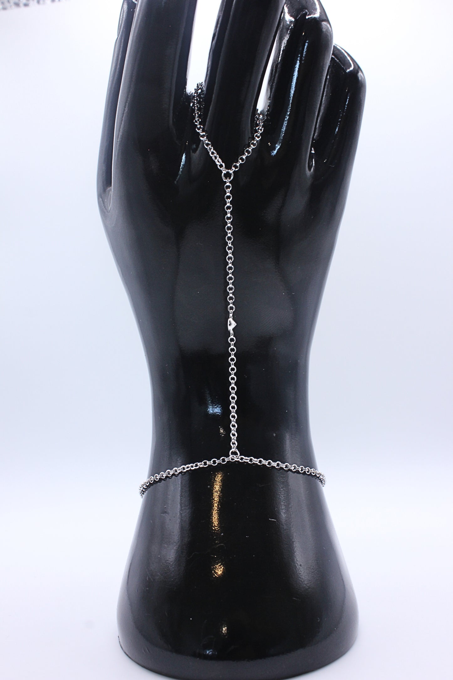 925 Sterling Silver Modern Grid Hand Chain