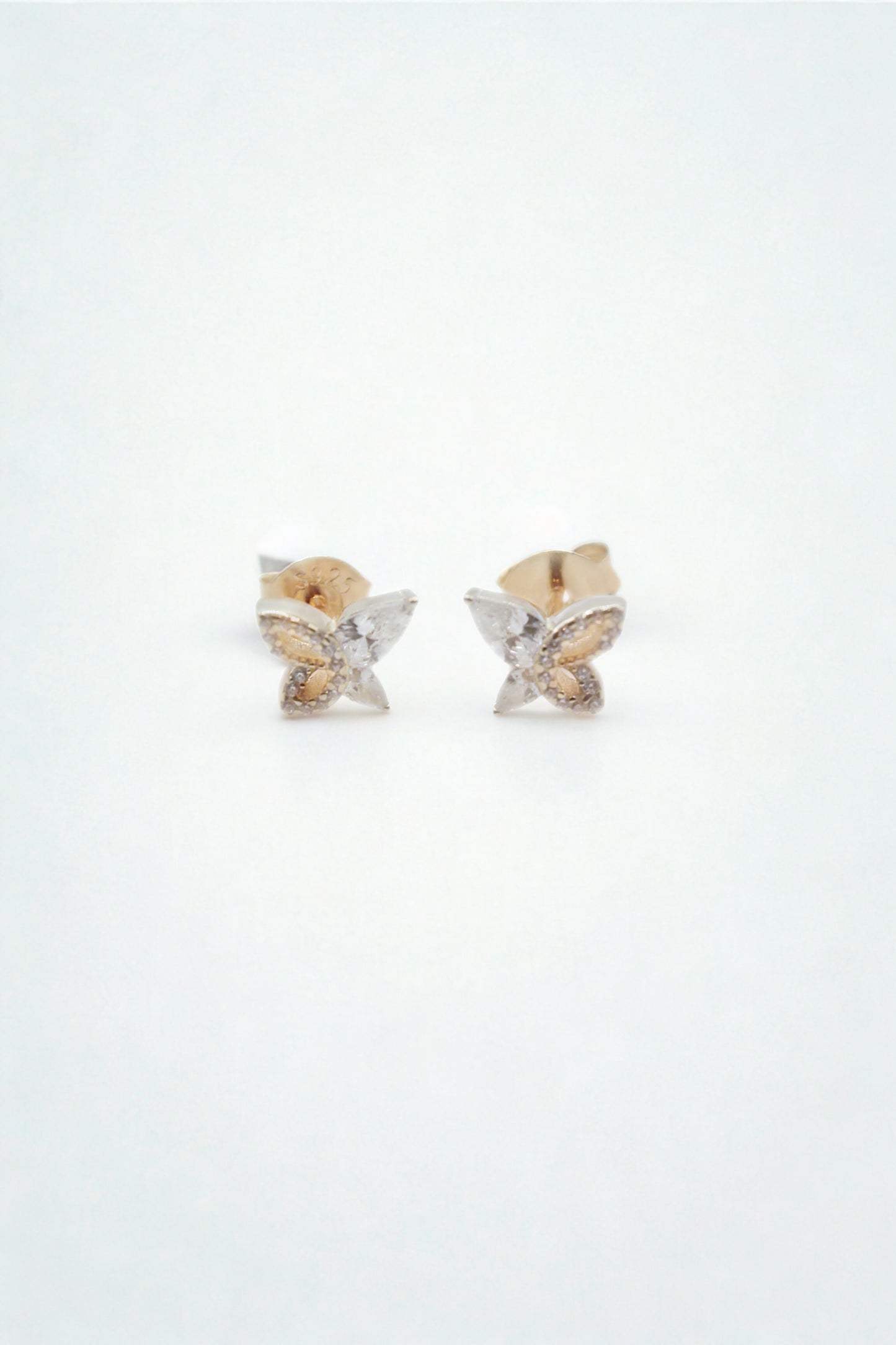 925 Sterling Silver Sparkling Butterfly Studs