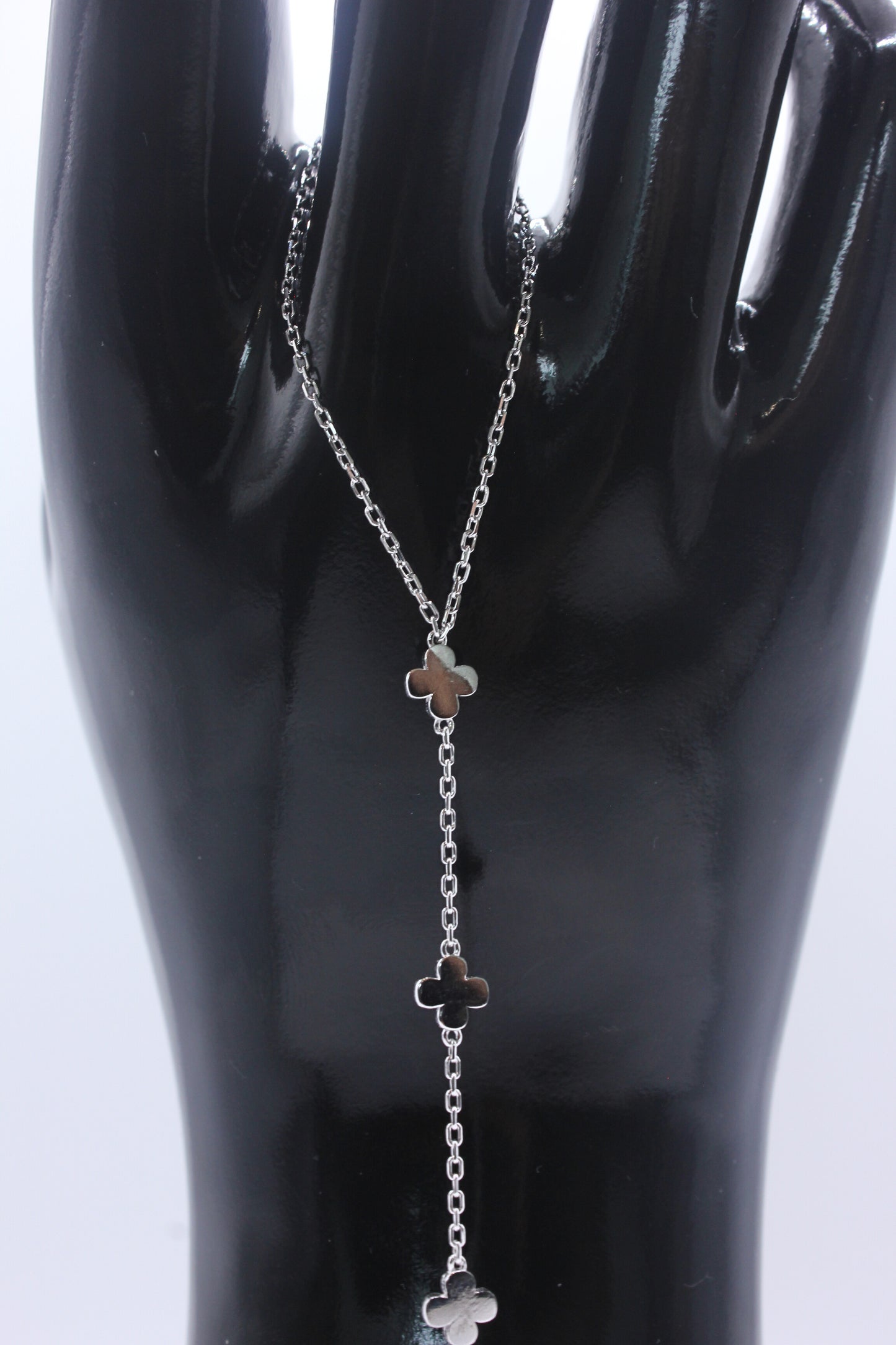 925 Sterling Silver Minimal Clover Hand Chain