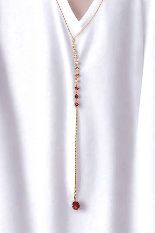 Crimson Gradient Y-Necklace