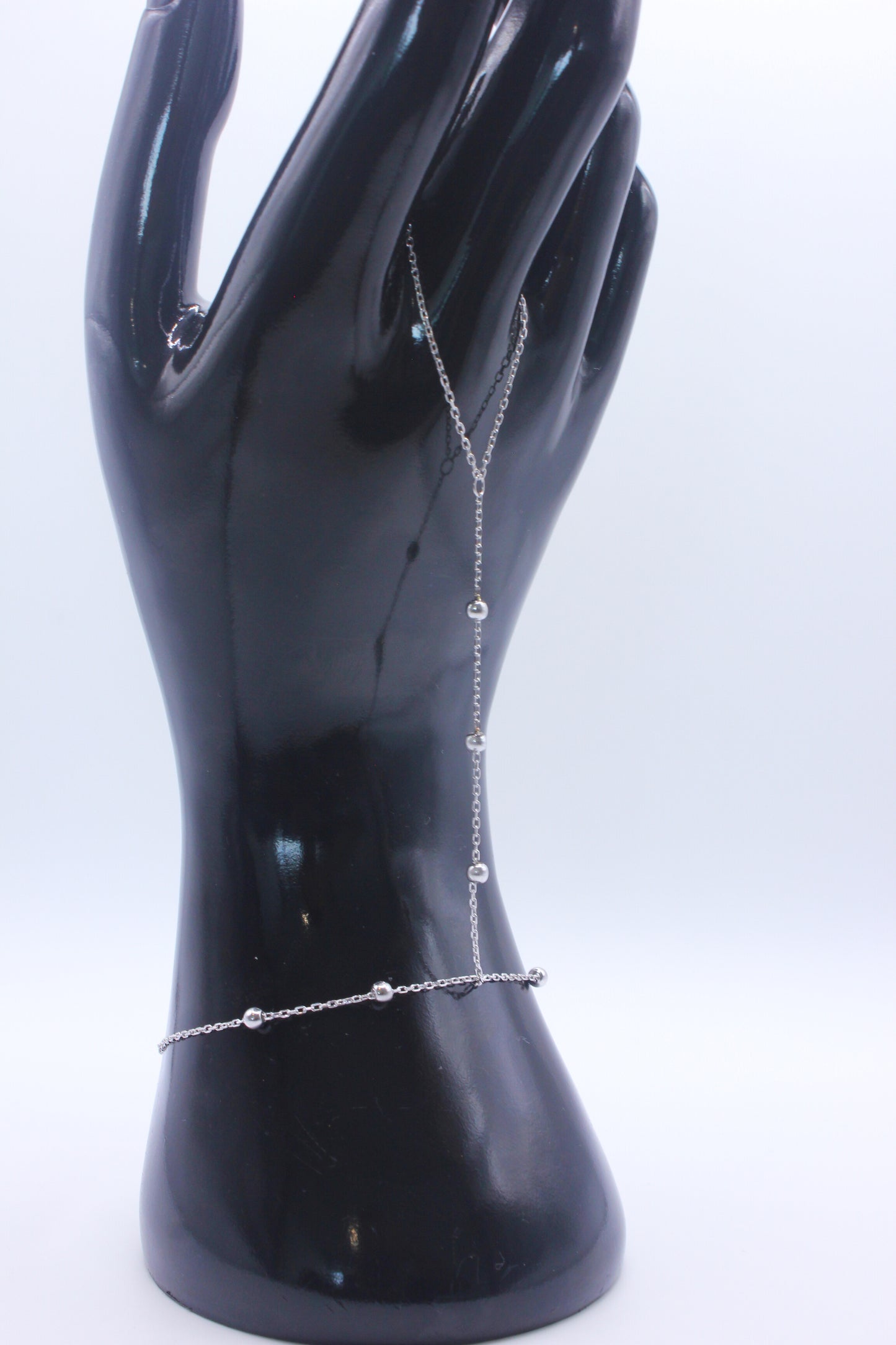 925 Sterling Silver Triple Bead Hand Chain