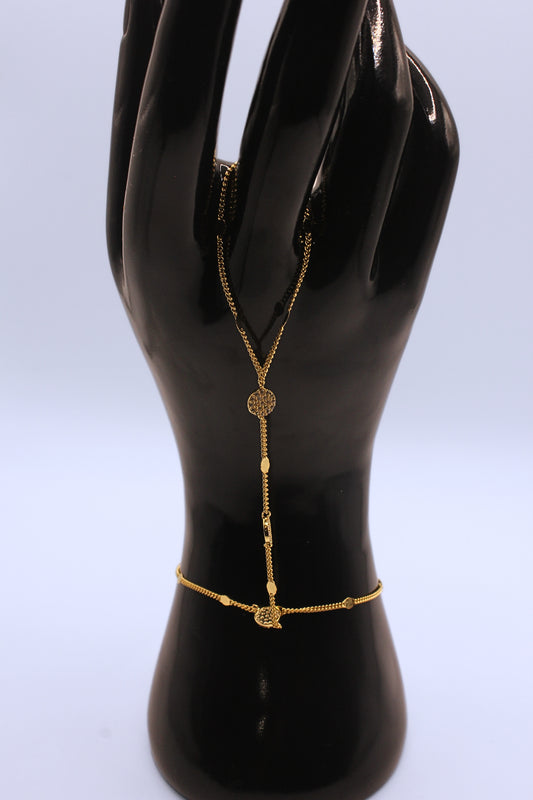 925 Sterling Silver Solar Medallion Hand Chain