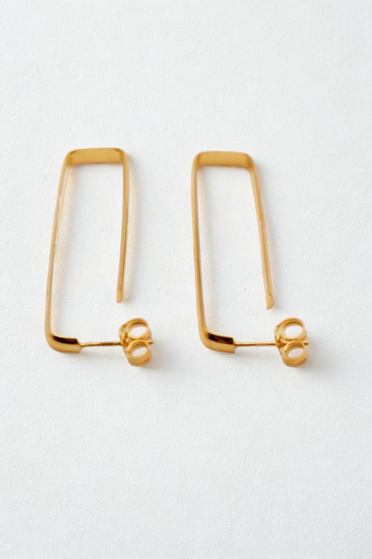Minimalist Frame Earrings - Gold