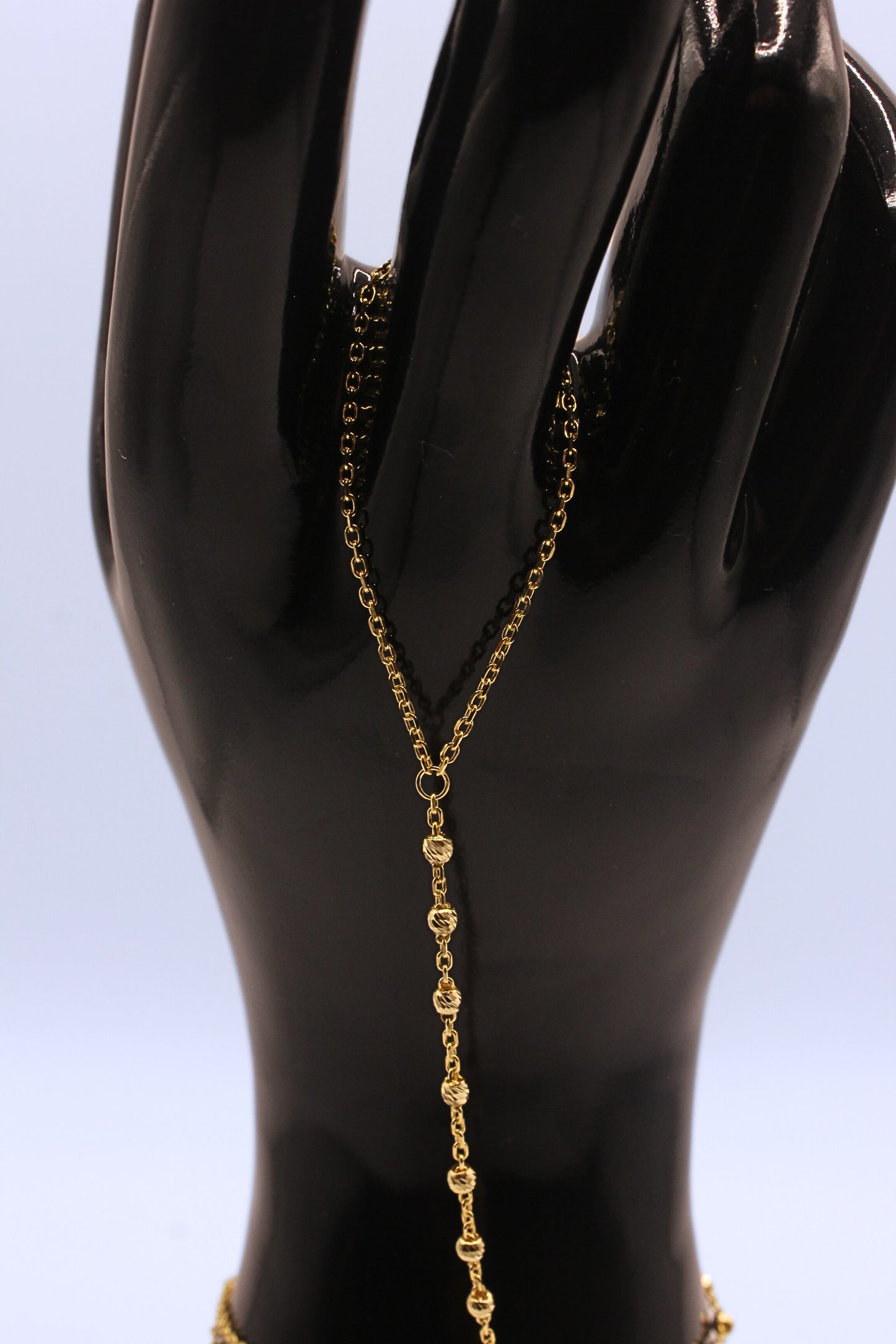 925 Sterling Silver Stella Delicate Beaded Hand Chain