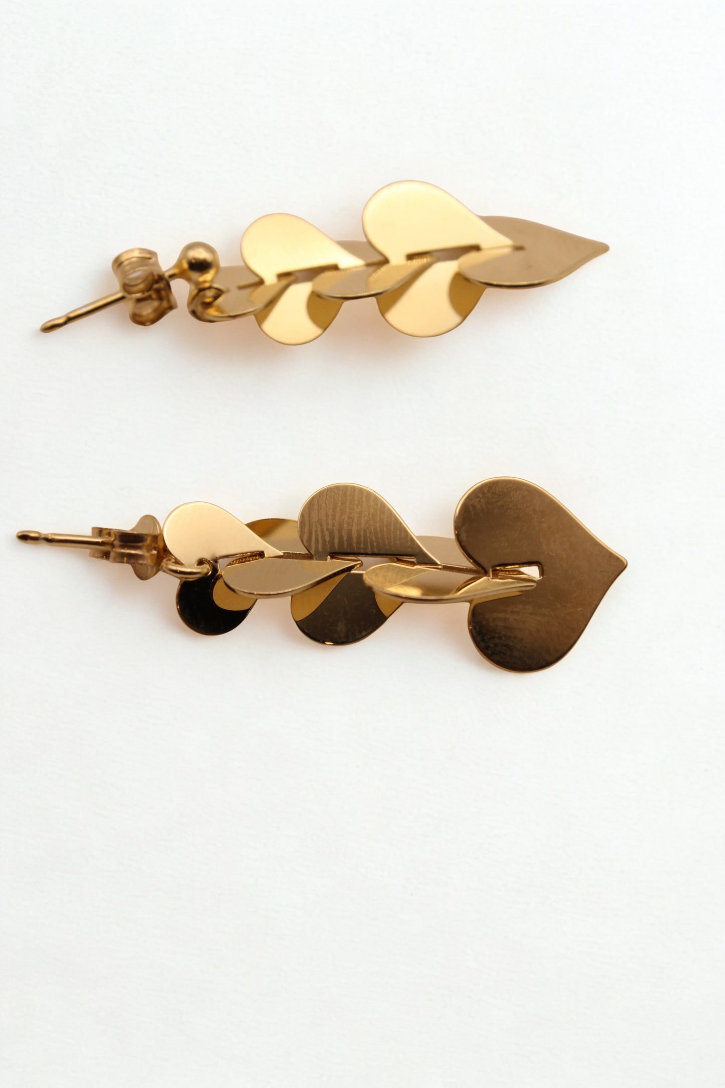 Golden Heart Cascade Earrings