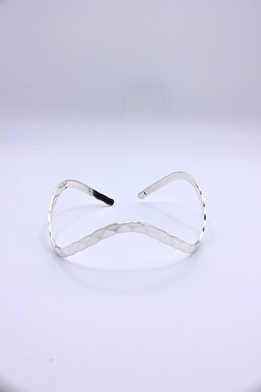 Hammered Path Silver Cuff