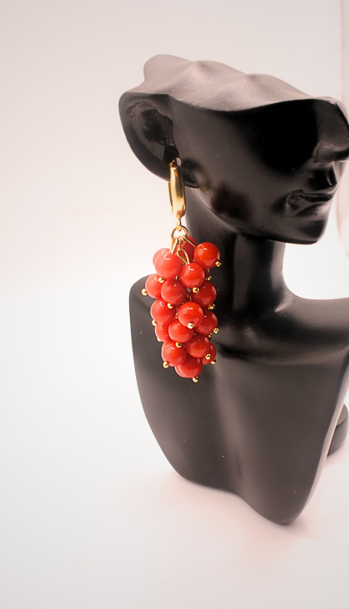 925 Sterling Silver Deluxe Coral Cluster Dangle Earrings