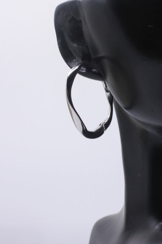 Organic Twist Silver Hoops