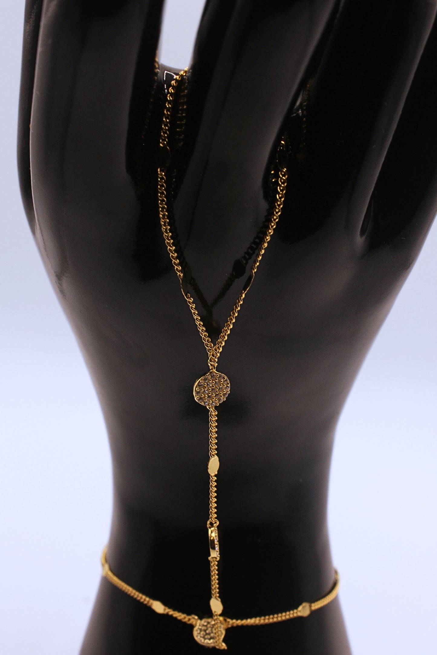 925 Sterling Silver Solar Medallion Hand Chain