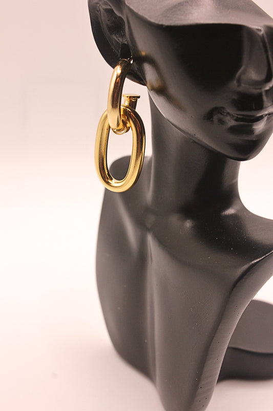Interlocked Link Hoop Earrings