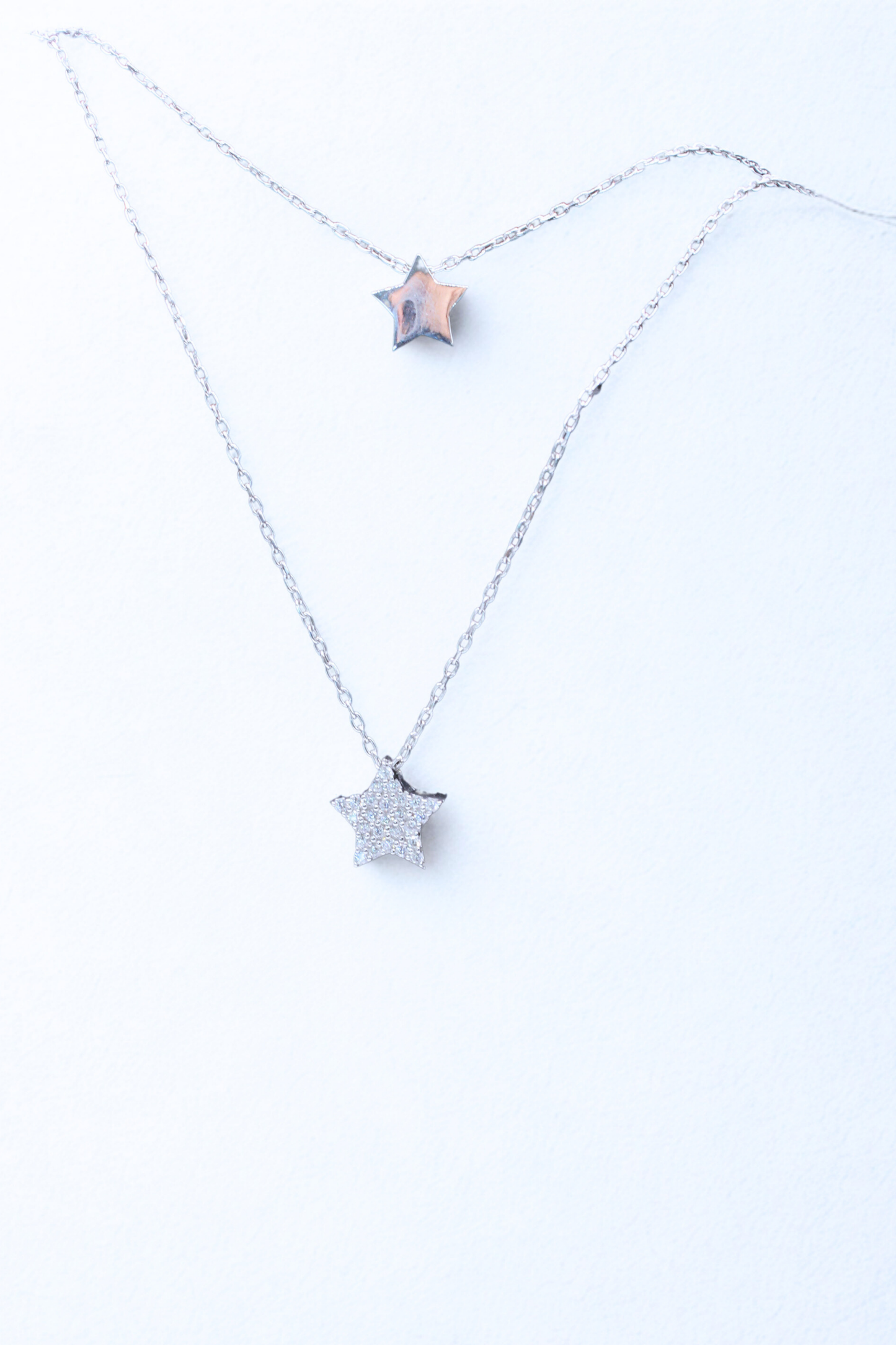 925 Sterling Silver Double Polaris Star Necklace
