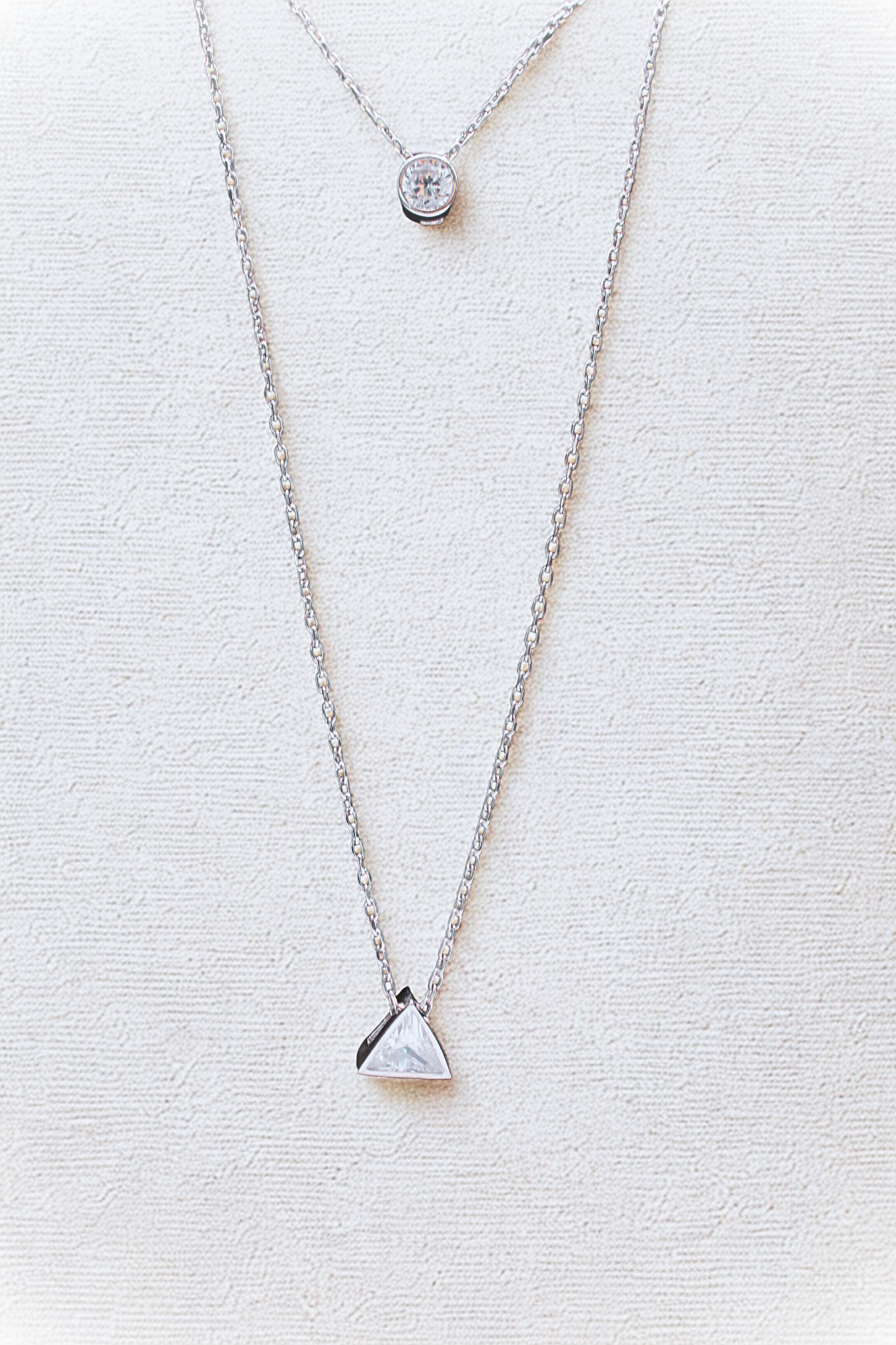925 Sterling Silver Double Geometric Radiance Necklace