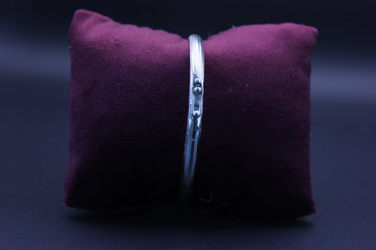 Modernist Faceted Silver Bangle