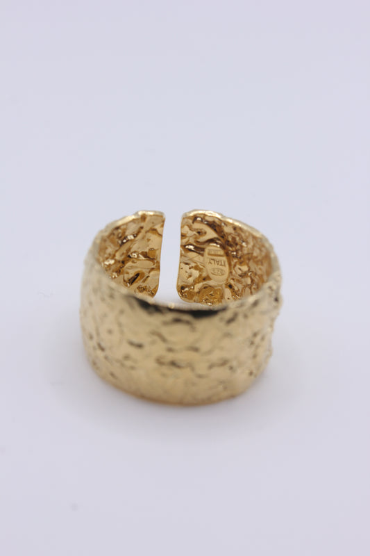Artisan Hammered Gold Ring