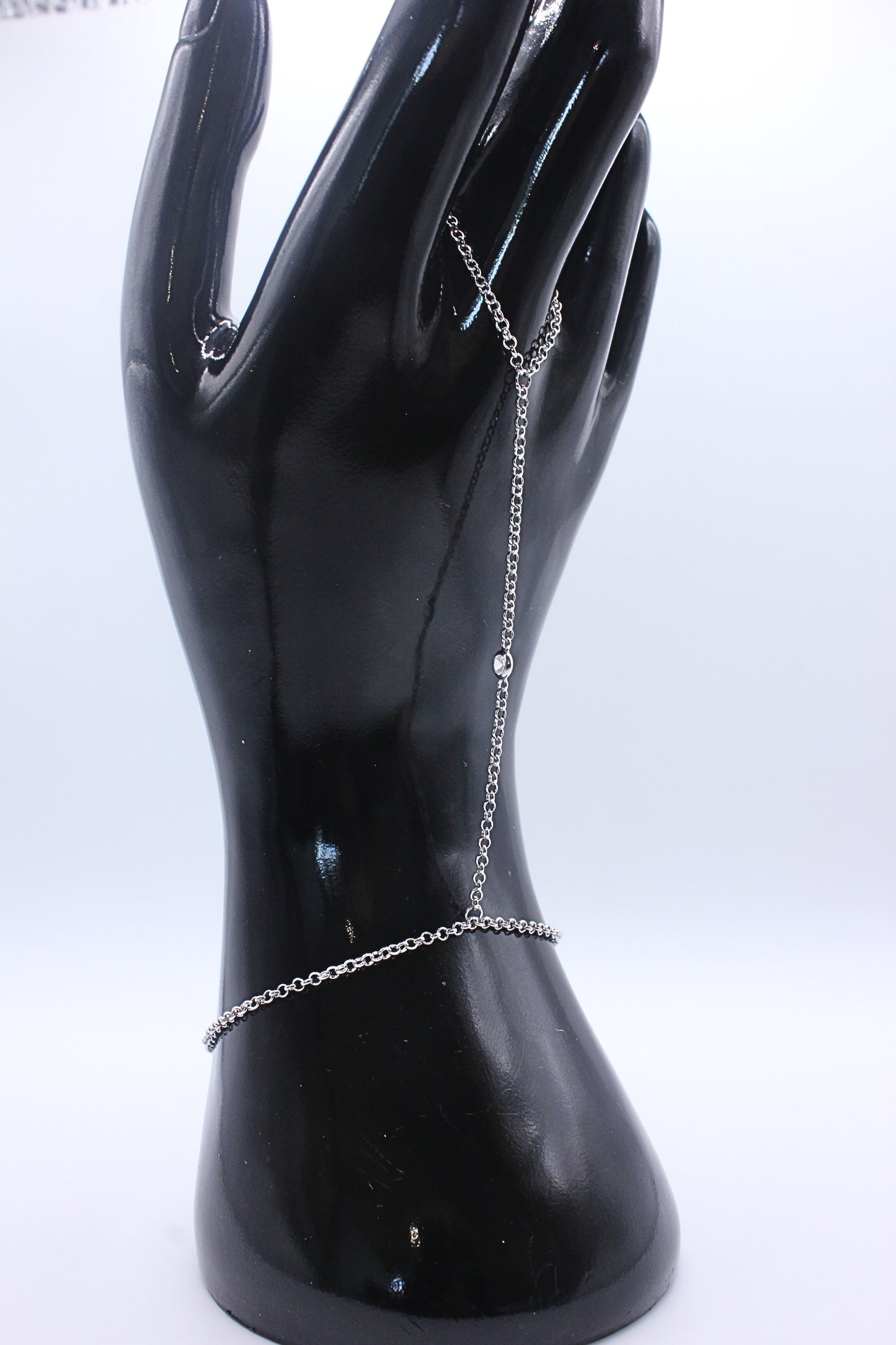 925 Sterling Silver Modern Grid Hand Chain