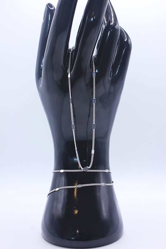 925 Sterling Silver Glimmer Disc Hand Chain