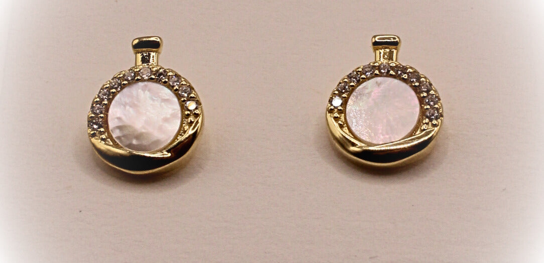925 Sterling Silver Authentic Mother-of-Pearl Modern Studs