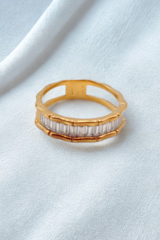 Baguette Bamboo Statement Ring