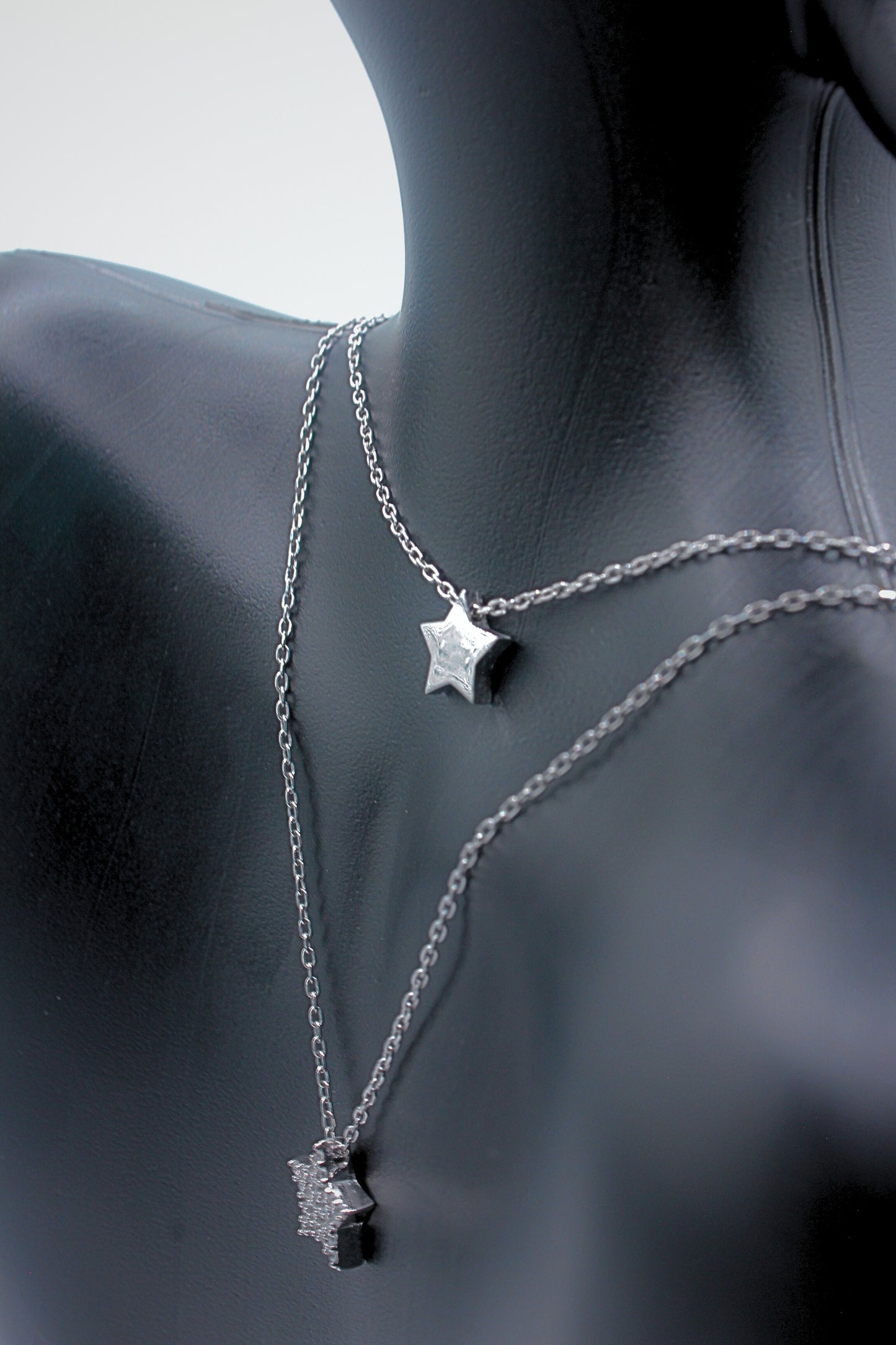 925 Sterling Silver Double Polaris Star Necklace