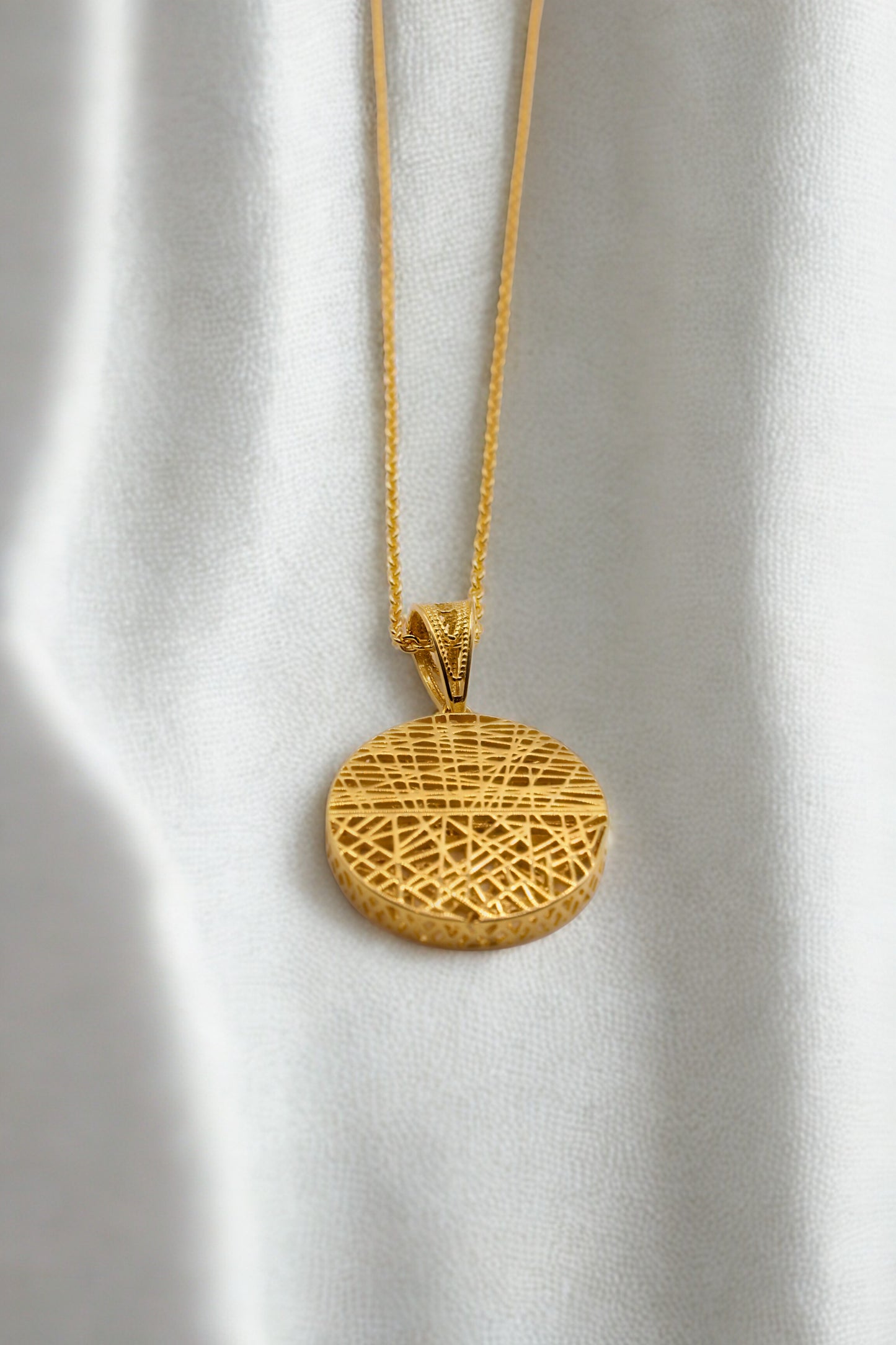 925 Sterling Silver Gold Mesh Necklace